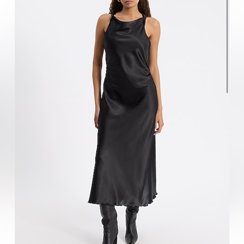 NWT Express Satin Sleeveless Twist Strap
Maxi Dress